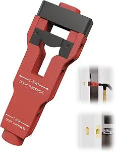 Door Latch Mortise Tool, Reinforced Blades for 1-3/8" & 1-3/4" Doors, Red