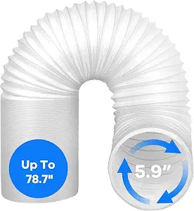 Clockwise 80" Length 5.9 Inch Diameter Portable Air Conditioner Hose, Replacement Mobile AC Unit Exhaust 6" Vent Hose For LG Hisense Haier Delonghi Air Conditioning Parts