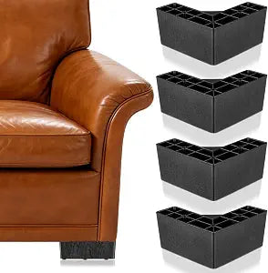 Couch Legs Replacement 4 Pack 3 Inch L-Shaped Furniture Risers