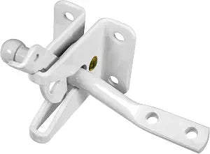 National Hardware Automatic Gate Latch, 4 in Bar, Steel, White