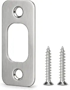 Round Corner Deadbolt Strike Plate, 1" X 2 1/4 Door Backplate, Stainless Steel 1 Pack, Brushed Nickel