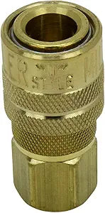 Industrial Coupler 1/4" NPT Female Brass, M-STYLE Quick Connect Air Coupler, S-715 - Pack of 10
