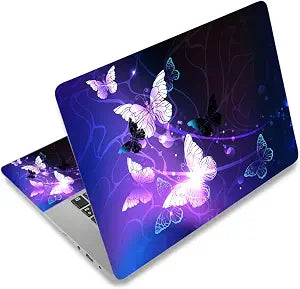 ArtSo Laptop Skin Sticker Decal, 17 17.3inch Laptop Netbook PC Notebook Universal Vinyl Reusable Skin Sticker Cover Personalized Art Case Protector, Blue Purple Butterfly