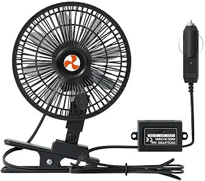 12 V Oscillating Fan, 8" Portable Fan Wide-Bound Cooling Ventilation