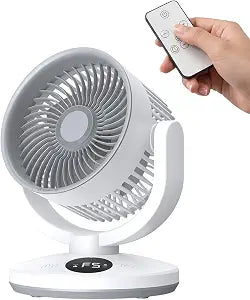 Desk fan for Bedroom, Desk Air Circulator Fan, Air outlet diameter 5.51 in60ft Powerful Airflow,115 Vertical Manual,Sweeps 90Can be hung5 Speeds,0-12H Timer, with Remote, Quiet Fan, Home (white)