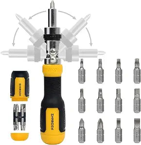 SHARDEN 13-in-1 Ratchet Screwdriver Multi Screwdriver Tool All in One