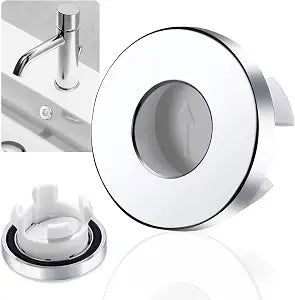 Sink Overflow Drain Cover Ring - Metal Bathroom Sink Drain Cover