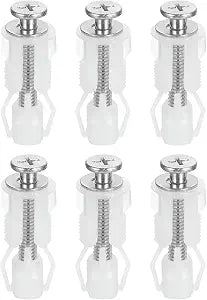 uxcell 6Pcs Toilet Seat Hinge Screw, Stainless Steel M6 Universal Toilet Seat Screws 1.6" Expanding Plastic Bolt with 0.55" Gasket for Toilet Seat Replacement Parts