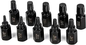 LLNDEI Screw Extractor Set, Hex Head Easy Out Set 10 Pieces (1/8-13/32)