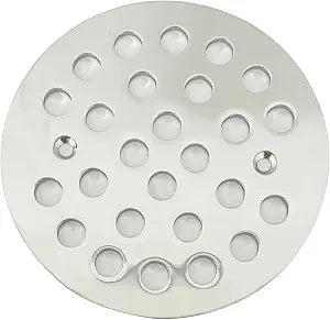 4-1/4 Inch Screw-in Round Shower Drain Cover Replacement Floor Filter, with Screws (Polished Chrome)