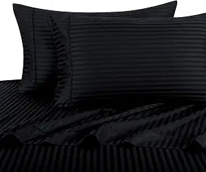 Royal Hotel Standard Pillowcases, 300 Thread Count Cotton Sateen, Black