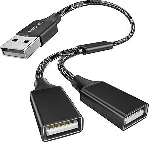 MOGOOD USB Splitter for Car Dual USB Extension USB Printer Cable Splitter