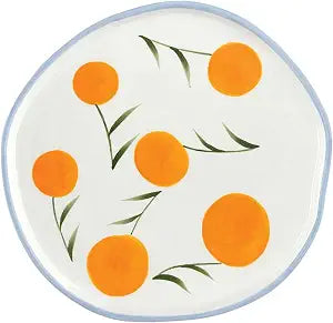 47th & Main Hand-painted Decorative Plate, 8.5" Diameter, Oranges