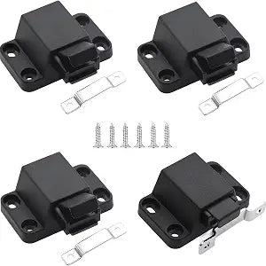 Self-Closing Push to Open Door Latches Hardware CBRIVE 4Pack Kitchen Cabinets Push Latch & Lock Heavy Duty Touch Latch and Catch for Drawers Push Pull Tip On RV Closet Press to Release Strong Pop Out