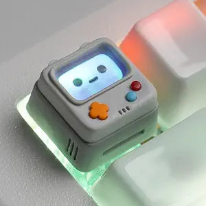 Artisan Keycaps, Cute Retro Game Consoler-Shpaed Keycap, Shine Through Resin Handmade, Single 1U Replace Key for ESC Key Mechanical Keyboard (Grey)