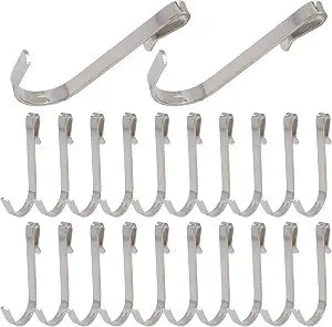 Luomorgo 20 Pcs Stainless Steel J Hooks, Silver Clip-On Hangers