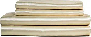 Baltic Linen Satin Luxury Sheet Set Cal King Ivory 4-Piece Set