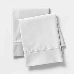 Linen Closet Luxury Cotton 600 Thread Count Performance Cotton Standard Pillowcases, Set of 2, White