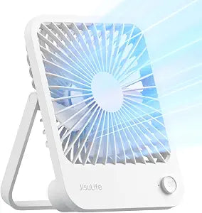 JISULIFE Desk Fan Battery Rechargeable, 180Foldable Portable Personal Fan