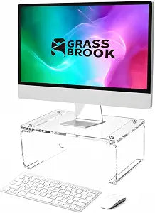 Acrylic Monitor & Laptop Stand Riser L14 x H5, Transparent