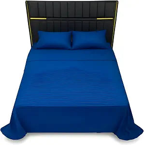 Bed Sheets, 4 Piece Sheets Set, Smooth, Silky, Luxuriously Soft, Deep Pockets, Easy Fit, Durable, Wrinkle Free, Stain Free, Color Rich, Easy Care