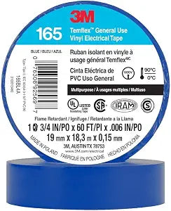 3M 7100169429 (165BL4A), (Price/ROLL), 100 Rolls/CASE (MOQ=1, 3/4 in X 60 FT (19 MM X 18 M), 6 MIL, Blue, PKG Qty=1)