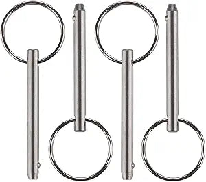 4 Pack Quick Release Pin, Diameter 3/16"(4.8mm), Overall Length 2"(51mm), Usable Length 1-1/2"(38mm), Full 316 Stainless Steel, Bimini Top Pin, Marine Hardware
