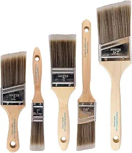 Pro Grade Paint Brushes, Paint Brush Set for Walls, Trim & Stain, 5-Piece