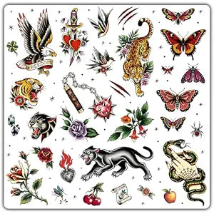 American Traditional Temporary Tattoos for Adults