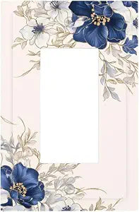 Decorative Outlet Covers Rustic Blue Beige Flower Peony Floral 1 Gang Rocker Light Switch Cover Plate Single Wall Plates for Electrical Outlets Switch Plate Covers Faceplate for Bedroom Decor