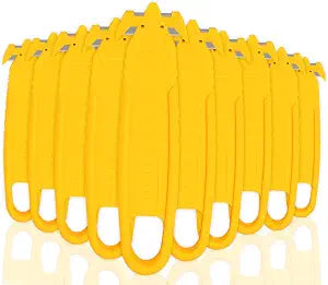 Safety Box Cutter T TOVIA Stainless Steel Concealed Blade Package Opener 10 Pcs for Tape Splitter, Cartons, Cardboard, Wrap, Straps, Film (10 pcs - Yellow)