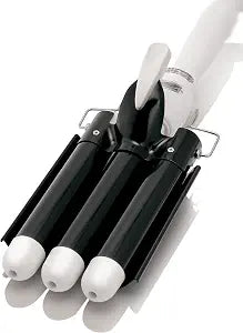 Asani Three Barrel Curling Iron Wand, 1 Inch Ceramic Tourmaline Hair Waver