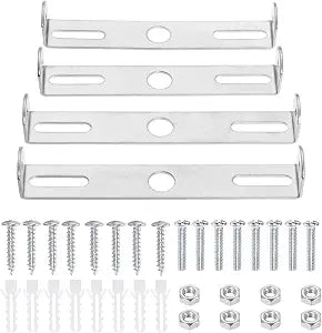 4.1-4.5 Inch Light Fixture Mounting Bracket Square Kit Ceiling Light Plate Wall Mounting Bracket Crossbar for Chandelier Outdoor Lighting Pack of 4