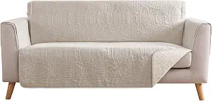 Beige Loveseat Covers for 2 Cushion Couch, Water-Repellent Quilted Covers for Sofa, Machine Washable Love Seat Couch Covers, Pet Friendly Loveseat Slipcovers (Loveseat 48", Beige Cream)