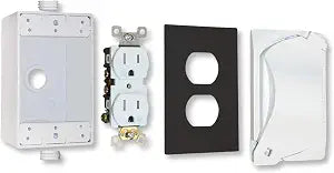 Sigma 16446WH Weatherproof 1-Gang Universal Duplex Receptacle Kit, White