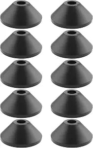 10pcs M6 Toilet Bolt Rubber Washers for Toilet Seat Hinge Fitting Replacement 25mmx10mmx10mm Toilet Tank Screws Conical Non Slip Washers Black