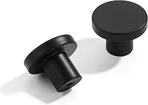 2 Packs of 1-1/5-inch Matte Black Drawers and Cabinet knobs, Round pulls, Suitable for bathrooms, Closets, Kitchens and Dressing Tables