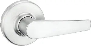 Kwikset Delta Interior Passage Door Handle, Lever For Closet and Hallway Doors, Reversible Non-Locking Handle Lever, Satin Chrome