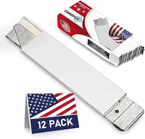 CANOPUS Box Cutters Retractable, Handy Cardboard Opener, Tap Open-Close, Utility Knife Set for Boxes, Packages and Papers, Full Metal Body, Box of 12