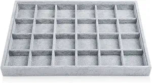 Oirlv Velvet Jewelry Tray for Drawer,Rings Earrings Organizer,24 Grids