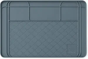 Premium Under Sink Mats for Kitchen Waterproof, 34" x 22" (Customizable to Smaller Sizes), Silicone Under Kitchen Sink Mat for Bathroom Cabinets, Holds up to 3.3 Gallons of Liquid Grey
