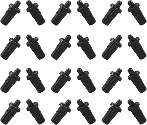 Black Spring Cabinet Door Repair Pins 7.5mm 24 Pack ABS