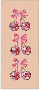 Cherries with Ribbons Glam Fruit, 10 x 24 Inch Canvas Wall Art