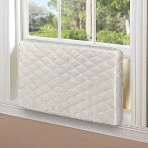 Homydom Air Conditioner Cover Inside,Window AC Unit Cover, Double Insulation with Elastic Strap, Light Yellow S-21"x 13"x 3.5"(L x H x D)