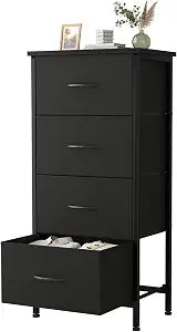 Sweetcrispy Dresser for Bedroom, 4 Drawer Storage Cabinet, Tall Nightstand