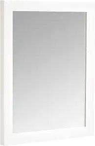 Amazon Basics Rectangular Wall Mount Mirror for Bedroom, Living Room, Entryway, Standard Trim, 16" x 20", White