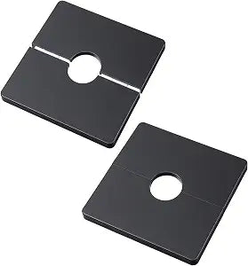 2 Pcs Plumbing Cover Plates, 0.87Inch Black Self-Adhesive Wall Split Flange