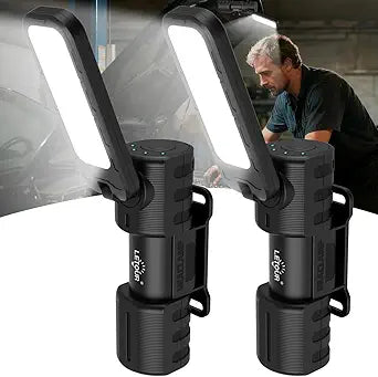 2 Pcs Rechargeable 5000lm LED Work Light BBQ Grilling Accessories with Magnetic Base, 180 Rotate Mechanic Grill Light for Car Repair, Emergency, Camping, Outdoor & Mechanics Tools