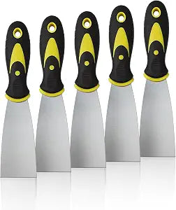 5 PCS Putty Knife, 2 Inch Spackle Knives, Stainless Steel Paint Scraper for Repairing Drywall, Removing Wallpaper, Mud, Plaster Scraping, Applying Putty