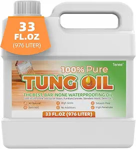 33oz 100% Pure Tung Oil, Food Grade Safe Waterproof Wood Finish and Sealer